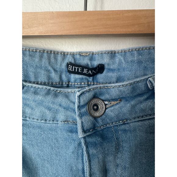 Distressed High Waist 
Elite Jeans Juniors Denim Shorts - Picture 4 of 4